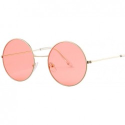 Round Vintage Round Sunglasses Women Ocean Color Lens Mirror Design Metal Frame Circle Glasses Oculos UV400 - CH197Y7XK9K $24.67