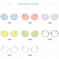 Round Vintage Round Sunglasses Women Ocean Color Lens Mirror Design Metal Frame Circle Glasses Oculos UV400 - CH197Y7XK9K $24.67