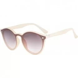 Round Fashion Small Round Women Nylon Sunglasses 100% UV protection - Beige - C718XONGW8T $35.73
