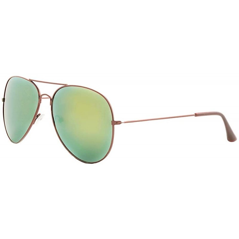 Sport Vintage Mirror AVIATOR Sunglasses Metal Frame Double Bridge Trendy - CL18G2LH9N4 $9.42