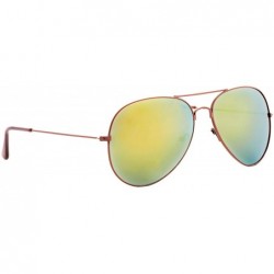 Sport Vintage Mirror AVIATOR Sunglasses Metal Frame Double Bridge Trendy - CL18G2LH9N4 $9.42
