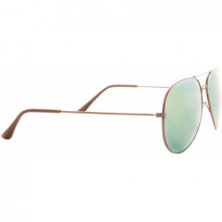 Sport Vintage Mirror AVIATOR Sunglasses Metal Frame Double Bridge Trendy - CL18G2LH9N4 $9.42