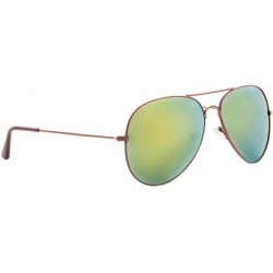 Sport Vintage Mirror AVIATOR Sunglasses Metal Frame Double Bridge Trendy - CL18G2LH9N4 $9.42