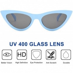 Cat Eye Sunglasses for Women Vintage Cat Eye Ladies Shades UV400 Sun Glasses - Blue&grey - C318NEUE8MS $8.40