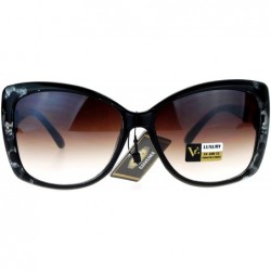 Butterfly VG Eyewear Diva Jewel Chain Hinge Arm Butterfly Sunglasses - Black Reptile - CN12D7IOS47 $12.18