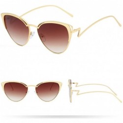 Rimless Sunglasses Irregular Gradient Eyeglasses - E - CU196NAZDZY $11.18