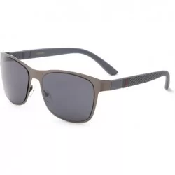 Square "Trooper" Modern Squared Metal Frame with Mirrored Lenses - Grey - CD12MF2XORX $20.46