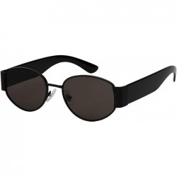 Round Vintage 80s Round Oval Frame Sunglasses for Men Women UV Protection Flat Lens - C718ZY9AWKM $12.44