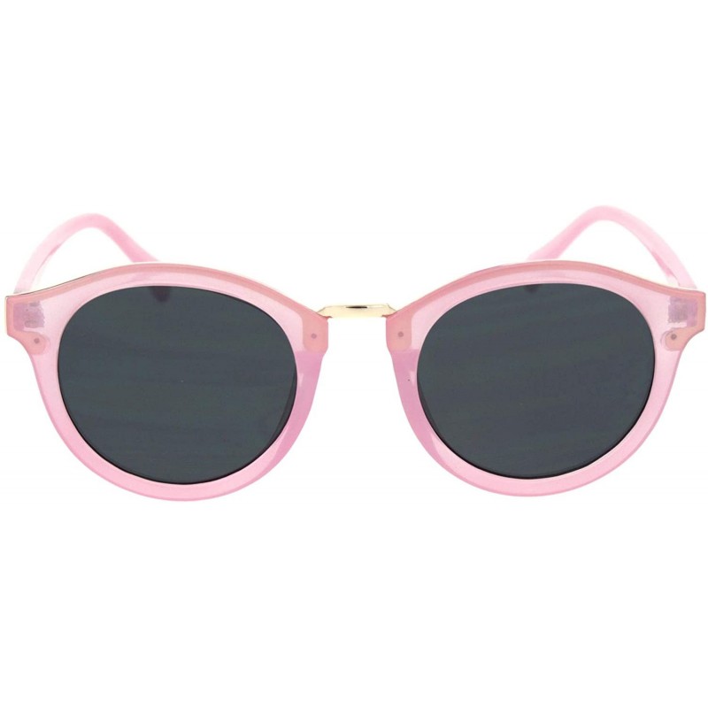 Round Mod Round Keyhole Horn Rim Hipster Sunglasses - Pink Black - C918RQX9LU5 $14.93