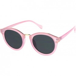 Round Mod Round Keyhole Horn Rim Hipster Sunglasses - Pink Black - C918RQX9LU5 $14.93