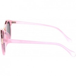 Round Mod Round Keyhole Horn Rim Hipster Sunglasses - Pink Black - C918RQX9LU5 $14.93