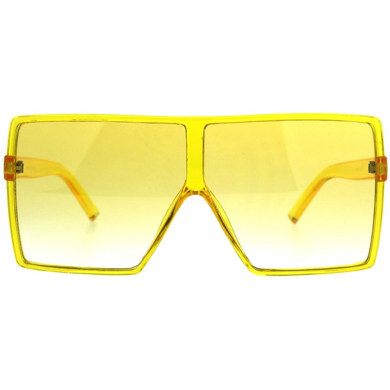 Square Super Oversized Sunglasses Womens Retro Fashion Square Cover Shades - Yellow - C418C2IX2UM $9.43