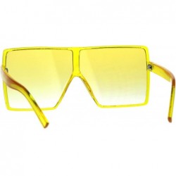 Square Super Oversized Sunglasses Womens Retro Fashion Square Cover Shades - Yellow - C418C2IX2UM $9.43
