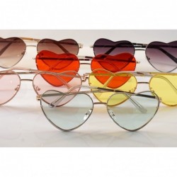 Rimless Women's Rimless Metal Tinted/Gradient Flat Lens Heart Sunglasses A024 - Yellow Tinted - CJ186DZKQ8I $15.45