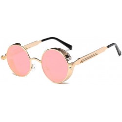 Round Metal Round Steampunk Sunglasses Men Designer Retro Frame Vintage Sunglasses UV400 - 5 - CM18R3YR745 $55.72