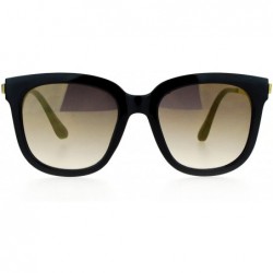 Oversized Womens Fashion Sunglasses Oversized Square Hipster Frame Mirror Lens - Black (Gold Mirror) - CK188GC2ZR8 $8.17