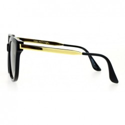 Oversized Womens Fashion Sunglasses Oversized Square Hipster Frame Mirror Lens - Black (Gold Mirror) - CK188GC2ZR8 $8.17