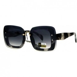 Square Womens Square Sunglasses Rims Behind Lens Vintage Fashion Shades - Ink Brown - CF189ZA0T4C $21.29