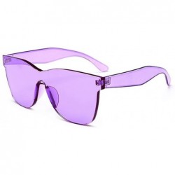Oversized Sunglasses Rimless Vintage Oversized Glasses - Purple - C918QTEHO36 $9.57