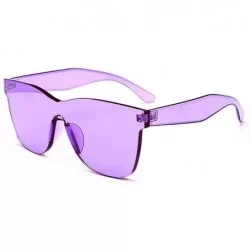 Oversized Sunglasses Rimless Vintage Oversized Glasses - Purple - C918QTEHO36 $9.57