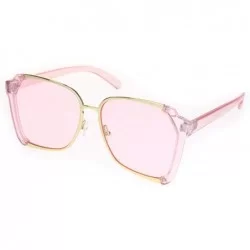 Butterfly Womens Futuristic Flat Lens Designer Fashion Butterfly Sunglasses - Pink Gold Solid Pink - C718O9HNIGQ $22.74