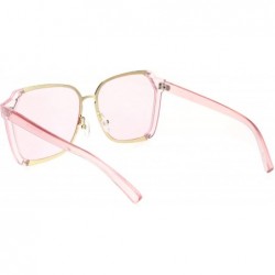 Butterfly Womens Futuristic Flat Lens Designer Fashion Butterfly Sunglasses - Pink Gold Solid Pink - C718O9HNIGQ $13.64