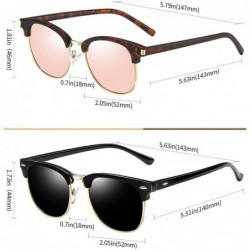Semi-rimless Semi Rimless Polarized Sunglasses Women Men Retro Brand Sun Glasses - Gloss Black+classic Pink - C7196Z6Z49G $19.59