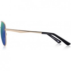 Aviator Retro Unisex Polarized Sunglasses for Men/Women-100% UV protection - Green Mirror - CJ18MH82RXL $21.57