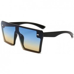 Square Oversized Square Retro Sunglasses Vintage Style Eyewear - Lue Yellow - CX197HG5RCL $22.10