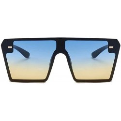 Square Oversized Square Retro Sunglasses Vintage Style Eyewear - Lue Yellow - CX197HG5RCL $22.10