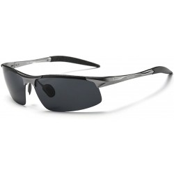 Rimless HD Polarized Night Vision Sunglasses For Men - Gray - CP18G930O0M $22.01
