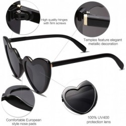 Oversized Heart Shaped Sunglasses Clout Goggle Vintage Cat Eye Mod Style Retro Glasses Kurt Cobain SJ2062 - CM18CRX6CR6 $12.57