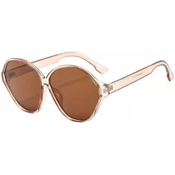 Oval UV Protection Sunglasses for Women Men Full rim frame Round Plastic Lens and Frame Sunglass - D - CM1902Y0954 $7.25