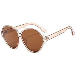 Oval UV Protection Sunglasses for Women Men Full rim frame Round Plastic Lens and Frame Sunglass - D - CM1902Y0954 $7.25