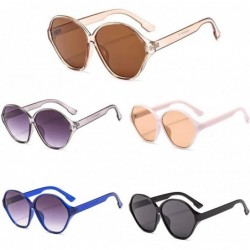 Oval UV Protection Sunglasses for Women Men Full rim frame Round Plastic Lens and Frame Sunglass - D - CM1902Y0954 $7.25