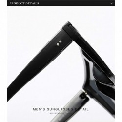 Oversized Men Women Fashion Lady Square Frame Flat Top Mirror UV400 Sunglasses for Male and Female Driving 5121 - Brown - CW1...