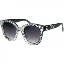 Butterfly Bling Heart Design Butterfly Frame Sunglasses Womens Fashion UV 400 - Grey Silver (Smoke) - CF18S2240MY $14.23