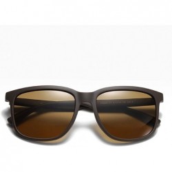 Square UV400 Polarized Sunglasses Men Tr90 Ultra Light Driving Male Sun Glasses TAC - Brown - CT18A75E0HC $11.60