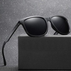 Square UV400 Polarized Sunglasses Men Tr90 Ultra Light Driving Male Sun Glasses TAC - Brown - CT18A75E0HC $11.60