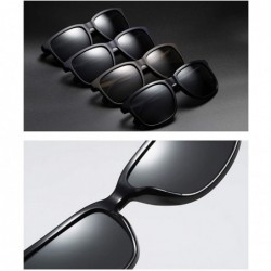 Square UV400 Polarized Sunglasses Men Tr90 Ultra Light Driving Male Sun Glasses TAC - Brown - CT18A75E0HC $11.60