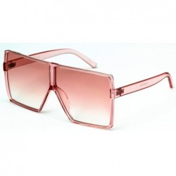 Oversized Square Oversized Sunglasses for Women Men Flat Top Fashion Shades (Pink) - CV18TCDIAQI $20.00