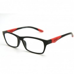 Rectangular Double Injection Lightweight Reading Glasses Free Pouch 53mm-17mm-146mm - Matte Black Matte Red - CG12O5V25OG $35.13