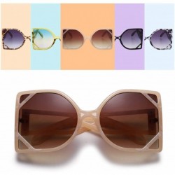 Oversized Fashion Oversized Designer Square Sunglasses for Women Trendy Big Flat Top Mirrored Lens Gradient Eyewear Shades - ...