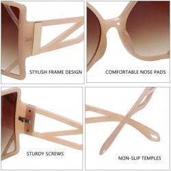 Oversized Fashion Oversized Designer Square Sunglasses for Women Trendy Big Flat Top Mirrored Lens Gradient Eyewear Shades - ...