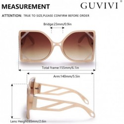 Oversized Fashion Oversized Designer Square Sunglasses for Women Trendy Big Flat Top Mirrored Lens Gradient Eyewear Shades - ...