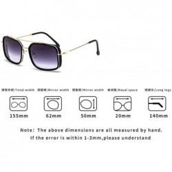 Oversized Classic Designer Sunglasses Oversized Vintage - Black - CY193IMI02L $16.78