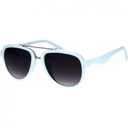 Aviator Mod Plastic Racer Fashion Sunglasses - White Smoke - CL18M58IKGL $8.78