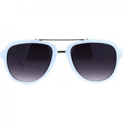 Aviator Mod Plastic Racer Fashion Sunglasses - White Smoke - CL18M58IKGL $8.78