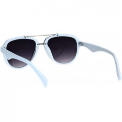 Aviator Mod Plastic Racer Fashion Sunglasses - White Smoke - CL18M58IKGL $8.78