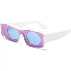 Aviator Women Fashion Hip Hot Sunglasses Luxury Brand Designer 90s Sun Glasses Men Blue - Purple - CA18YKU3AZU $18.01